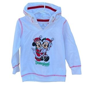 Disney Parks Disneyland Christmas Holiday Hoodie Minnie Mickey Mouse Red White